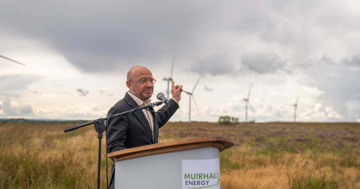 Patrick Harvie opening Greenfield Windfarm